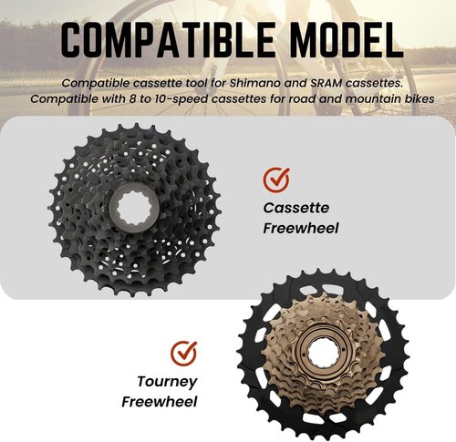 Bike Cassette Removal Tool - Flexzion Chain Whip with Rubber Grip for Shimano & SRAM