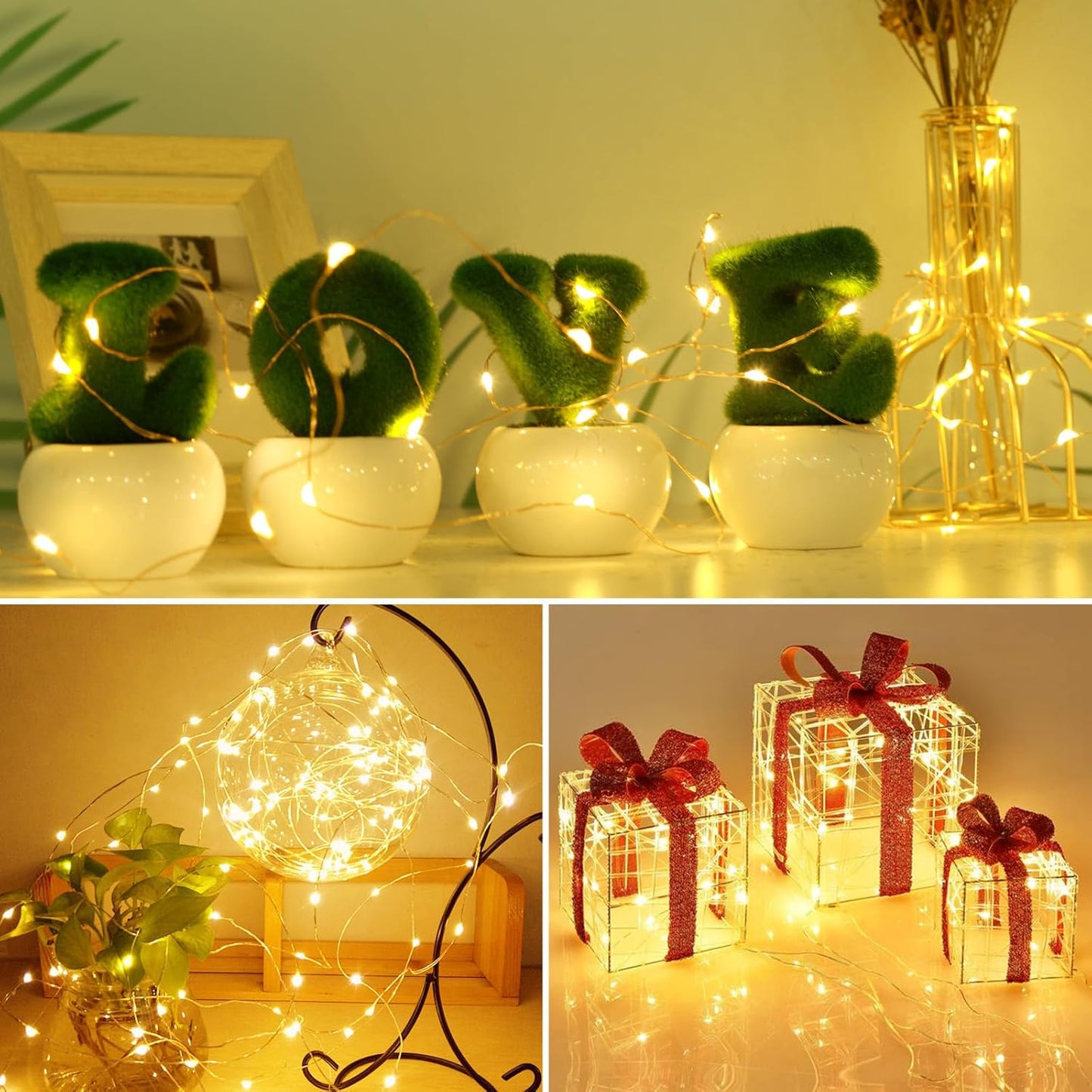 Kolpop 20 Pack LED Fairy Lights - Battery Operated Mini Twinkle String Lights | Waterproof Warm White for Christmas & Parties