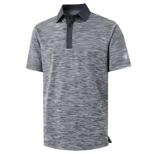 M MAELREG Golf Shirts for Men Dry Fit Moisture Wicking Pique Performance Casual Sport Mens Polo Shirts Short Sleeve Black Grey Heather