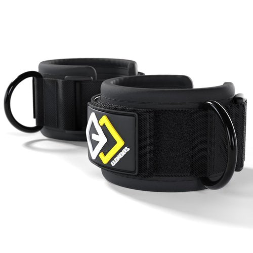 GJELEMENTS Ankle Straps - Ankle Cuffs for Resistance Bands and Cable Pulley Machine - Home Workout Accessory, Gym Equipment - for Glutes, Booty, HIPS, Thighs Training, Kickbacks, Leg Extensions