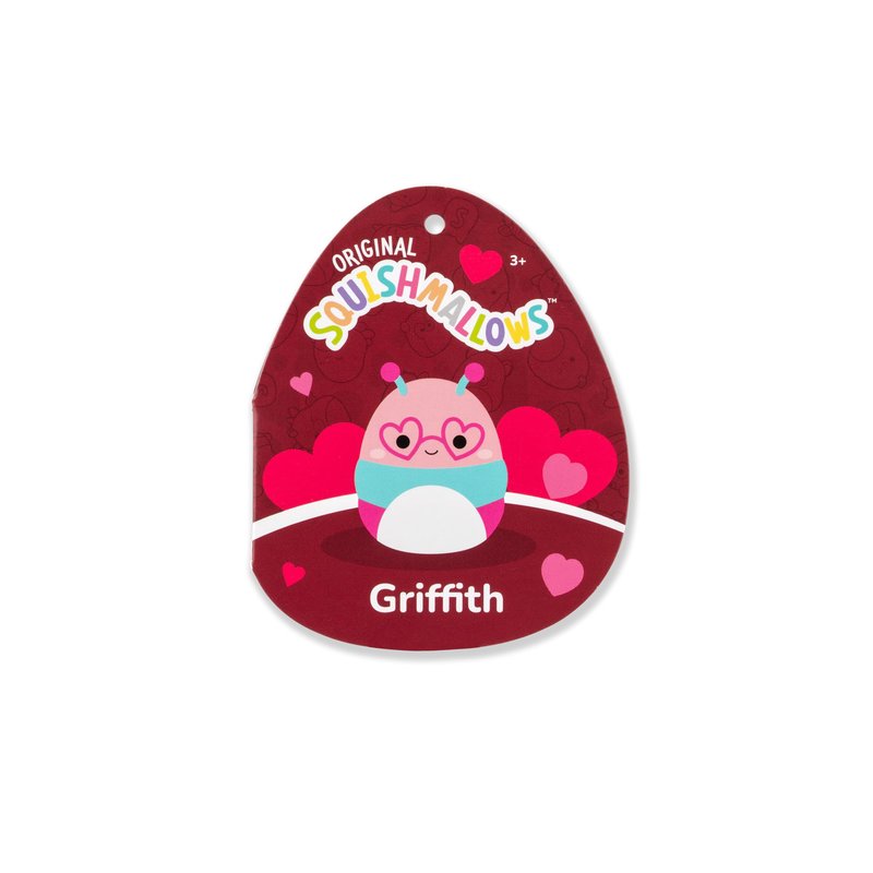 Squishmallows Original 8in Axel The Purple Beetle + 8in Griffith The Peach Bookworm – Official Jazwares Valentine’s Plush 2-Pack (Little)