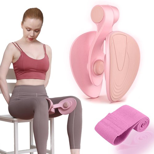 JOYFIYU Thigh Trainer Thigh Exerciser&Resistance Bands，Thigh Toner，Inner Thigh Exercise Equipment，Kegel Exercise Products for Women Tightening，Thigh Exercise Equipment Upgrade 26 Pounds (Pink)