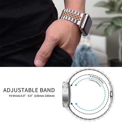 GTX13, GTX12 Smart Watches Band,Lamshaw 22mm Solid Stainless Steel Heavy Band with Butterfly Folding Clasp Link Bracelet Compatible With GZC GTX13, GTX12, ENOMIR GTX12, Tensky GTX12, uaue T60, QXQ