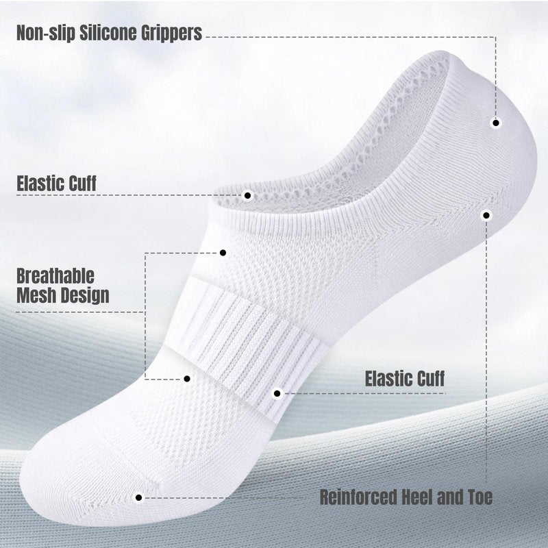 Horuru No Show Socks Womens for Canvas Sneakers,Invisible Athletic Low Cut Ankle Socks for Running Gym 6 Pairs
