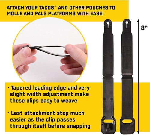 High-Speed Gear Short Clips for Police & Military - PALS & MOLLE Belt Clips (6 Pack)