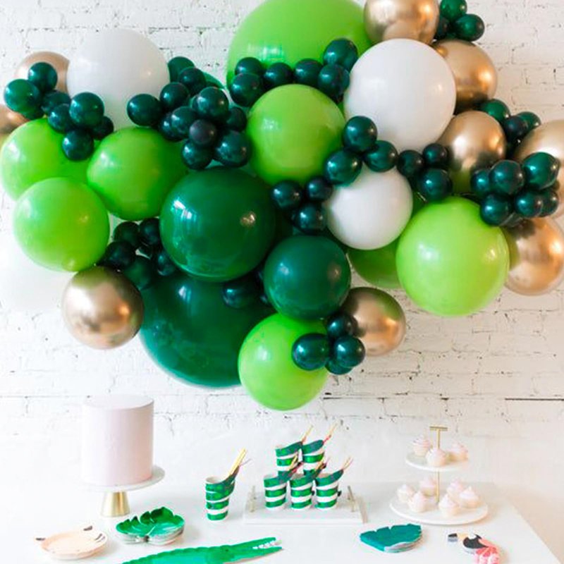 PartyWoo Dark Green Balloons 155pcs Different Sizes of 18 12 10 5 Inch Emerald Hunter Forest Green Balloon Arch Kit for Birthday Christmas Graduation Dinosaur Jungle Theme Party Decorations Green-Y56