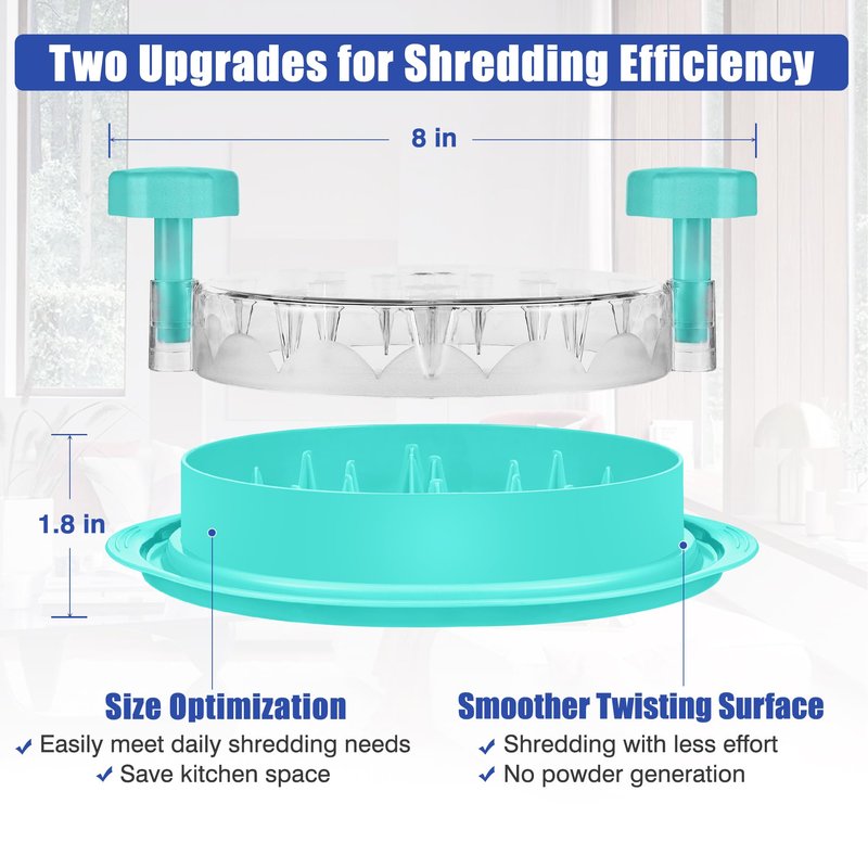 Chicken Shredder Tool Twist: 2026 Pro Food-Grade Visible Meat Shredder with Strong Anti-Slip Base, Ergonomic Handle, Chicken Breast Shredder, Suitable for Pork Beef Chicken (Green)