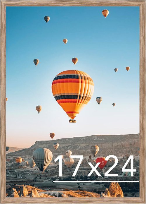 JCJMY 17x24 Rustic Brown Picture Frame - Versatile Wall Hanging for Horizontal & Vertical Photos