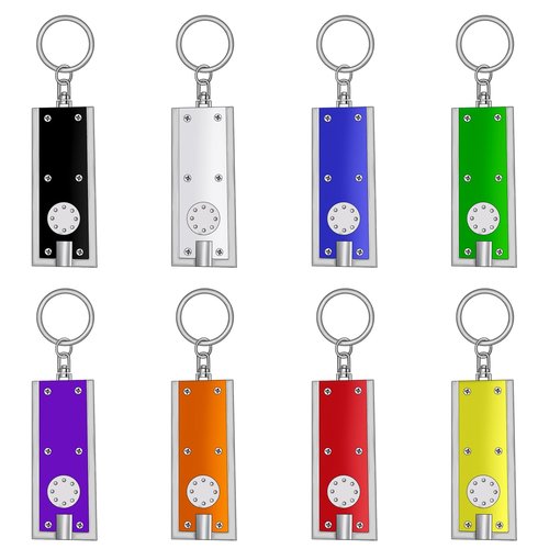 Daemson Mini LED Keychain Flashlight, Tiny Ultra Bright White Light Pocket Key Ring LED Flashlights for Camping, Hiking, Emergency - Batteries Included (8PCS-Multicolor)