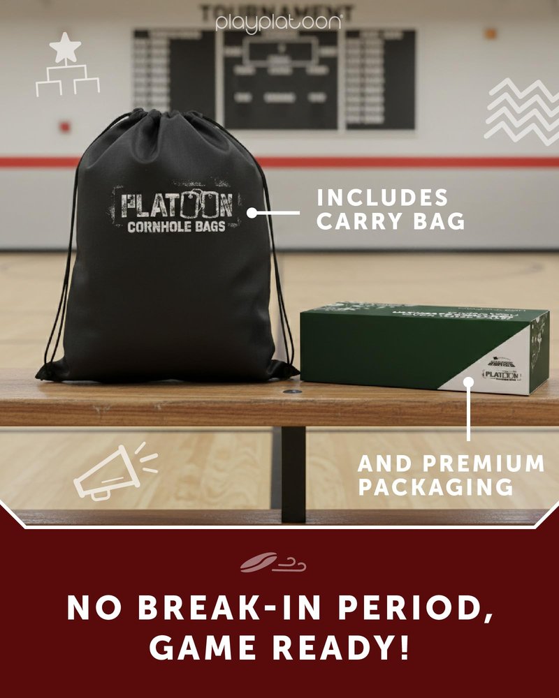 Play Platoon Pro Cornhole Bags Set of 8 - Professional Dual Sided Slick and Sticky Side Competition Corn Hole Bags - Tournament Series 4 Pink & 4 Orange (Oceanside Vibe)