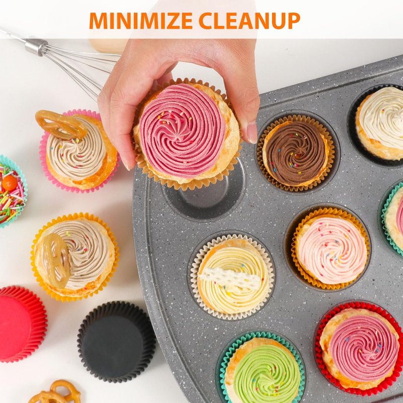 Caperci Standard Cupcake Liners for Baking 200 Counts - Greaseproof Muffin Baking Cups for Wedding Birthday Party Baby Shower Festivals (Natural)