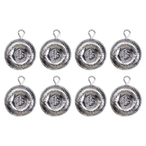 CWSDXM Disc Sinkers Lead Coin Weights Flat Round Sinker for Surf Drifting River Trolling Catfishing Fishing Pancake Sinkers and Weights 3/4oz - 8oz (1oz-8pcs)