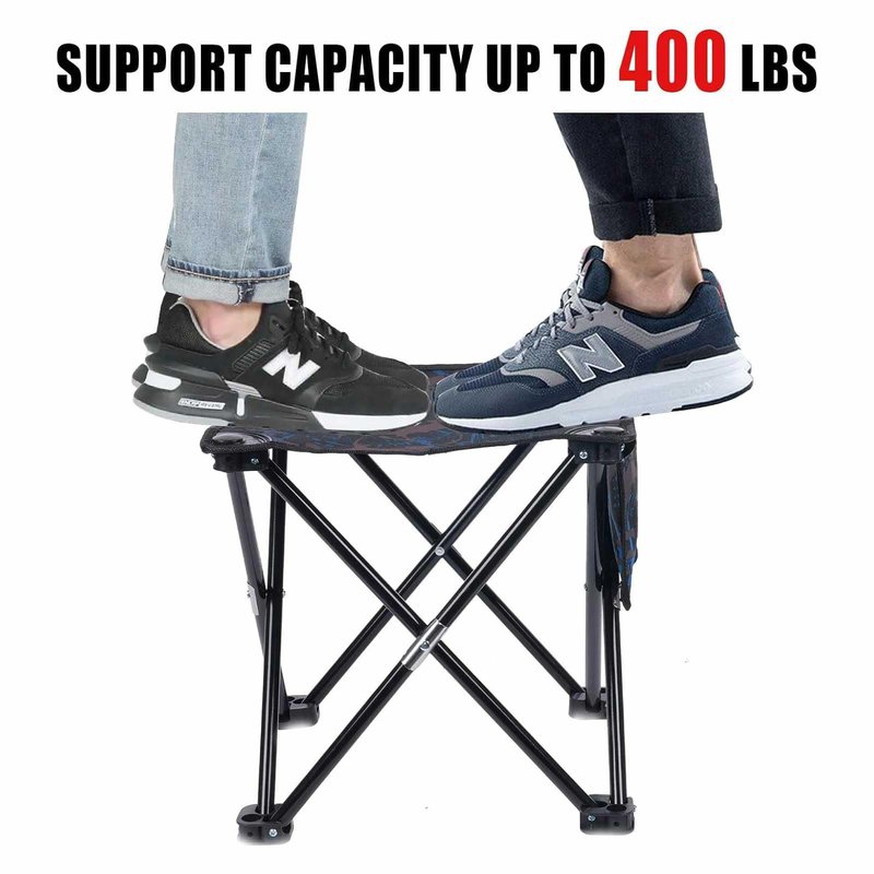 VOLIXOD Folding Portable Camping Stool for Adults, Lightweight Collapsible Stool for Outdoor Footrest Fishing Hiking Gardening and Beach with Carry Bag(400 LBS Capacity)