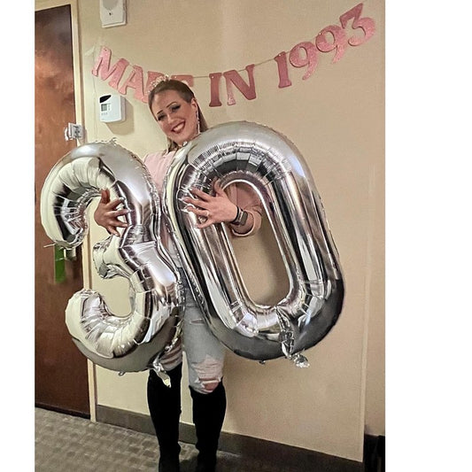 Silver Number 3 Balloon 40 Inch, 3rd Birthday Celebration Supplies for Girls Boys Women Men, 3 Balloon for Girls Boys Theme Party