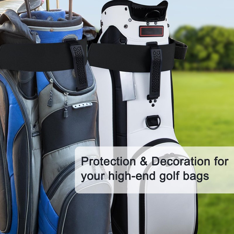 Urgown Golf Cart Strap Sleeve, Protect Your Golf Bag from Wear and Dirt - Premium Material, Simple Design, Easy to Install, Universal Fit, Black, 2pcs