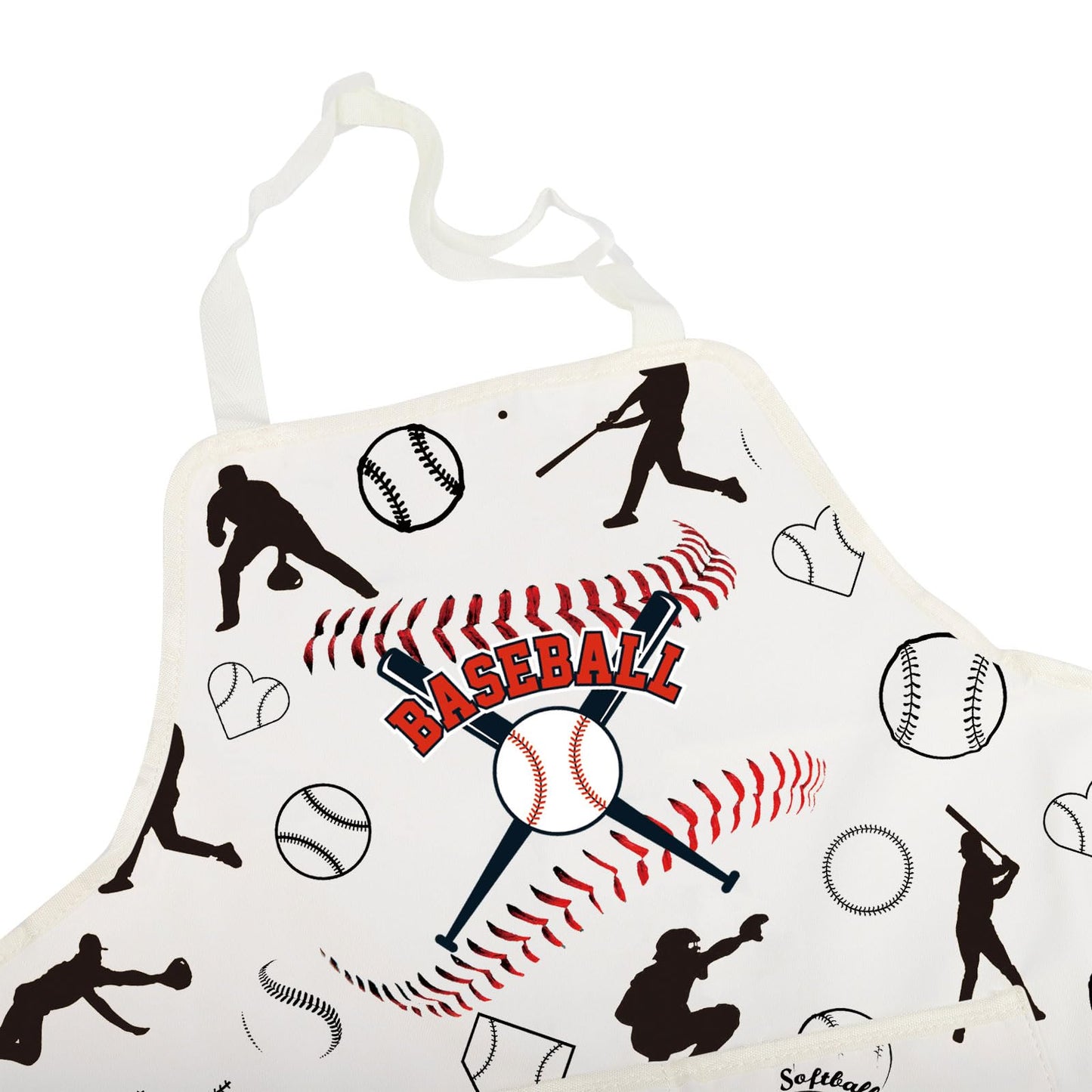 FUSTMW Baseball Apron with Pockets Baseball Gifts for Baseball Lovers Apron Baseball Cooking Kitchen Baking Chef BBQ Apron (Baseball Apron)
