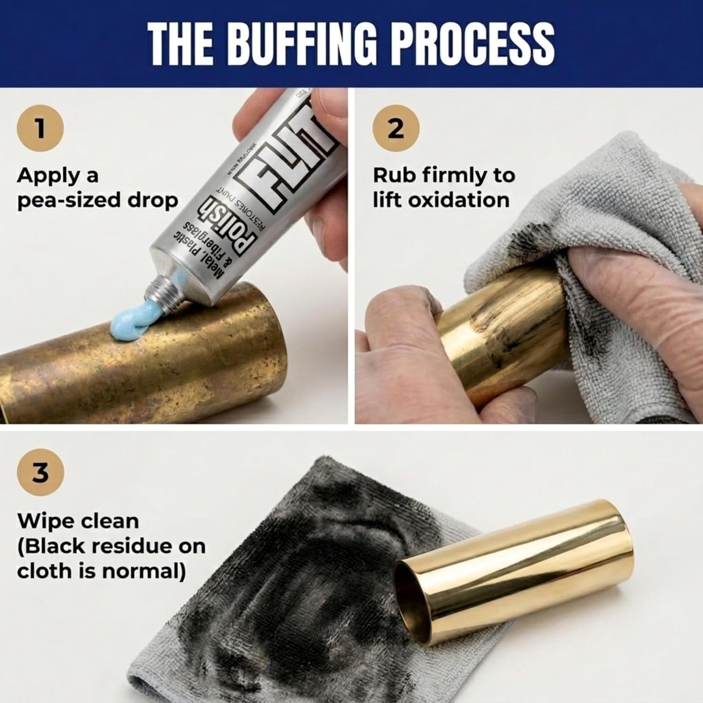 Flitz Metal Polish Paste - 1.76oz USA-Made Polish for Solid Chrome, Stainless Steel, & Aluminum - Non-Abrasive for Light Oxidation - Requires Manual Buffing - Not for Plated/Coated Surfaces (6 Pack)
