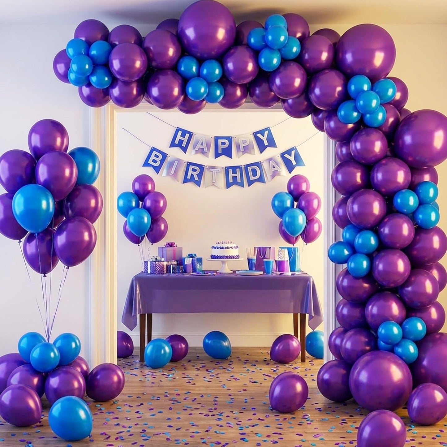 RUBFAC Dark Purple Balloon Set - 154 Pcs in Various Sizes for Parties & Celebrations | Arch Kit & Garland