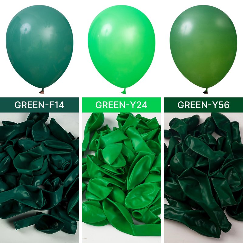 PartyWoo Dark Green Balloons 155pcs Different Sizes of 18 12 10 5 Inch Emerald Hunter Forest Green Balloon Arch Kit for Birthday Christmas Graduation Dinosaur Jungle Theme Party Decorations Green-Y56