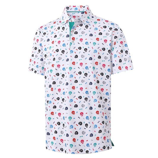 M MAELREG Mens Golf Shirt Short Sleeve Dry Fit Print Moisture Wicking Performance Patterns Collared Polo Shirt