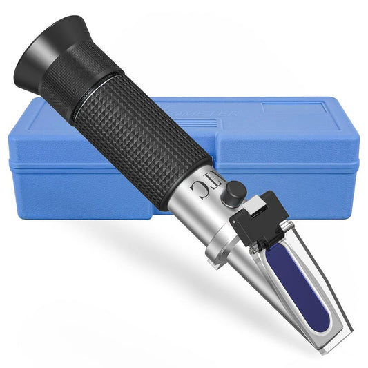 Buhobha Brix Refractometer with ATC, Dual Scale 1.000-1.130 SG & 0-32% Brix. High Precision, Ideal for Wine/Beer Brewing, Agriculture & lab use. Works as Alcohol & Honey Refractometer.