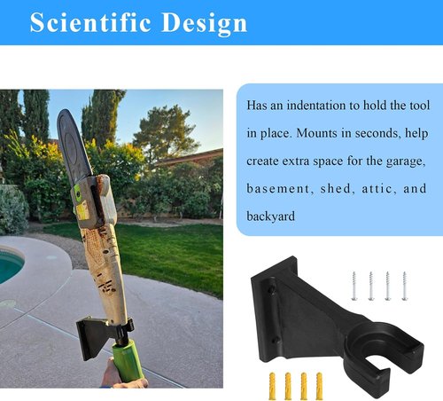 EGO Power | Premium Heavy-Duty Wall Hanging Holder for Garden Tools - Holds Up to 250lbs, 4-Hole Design