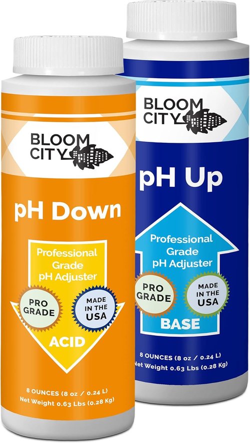 Bloom City pH Control Kit - Professional pH Up & Down for Optimal Nutrient Uptake | Two 1/2 Pint Bottles (16 oz)
