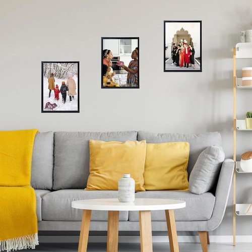JCJMY 13x17 Picture Frame - Black Wall Mount for Horizontal or Vertical Display | Shatter-Resistant Plexiglass