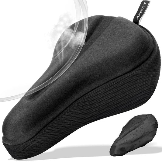 APECYC Bike Seat Cushion Gel Padded Saddle Cover for Men Women - Extra Padding Soft Comfort Bicycle Seat Cushion for Peloton, Stationary, Spin, Mountain, Road, Ebike
