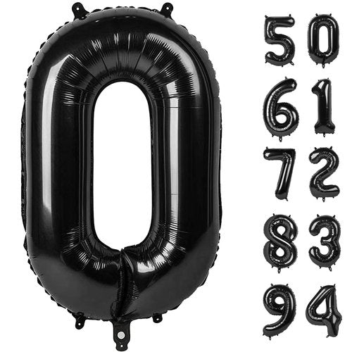 Black Number 22 Balloon 40 inch, 22 Number Balloons, 22nd Black Birthday Decorations for Women Men, 22 Year Old Black Party Supplies