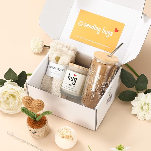 isolune Get Well Gifts Basket for Women - Hugs & Healing Luxury Care Package for Her, Feel Better Soon Gift Baskets - Sympathy and After Surgery Recovery Gifts - Thinking of You