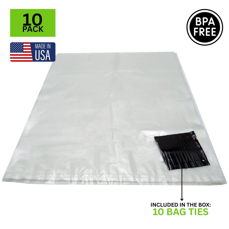 Buddy Bags Co Oven Bags for Roasting | Turkey Size (19" x 24.5") | 10-Pack Heavy-Duty, Oven-Safe Turkey Bags | BPA-Free, Heat-Resistant, Made in USA
