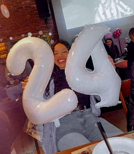 White Number 0 Balloon 40 Inch, 0 Balloon Number for 10th 20th 30th 40th 50th 60th Birthday Decorations, White Party Supplies
