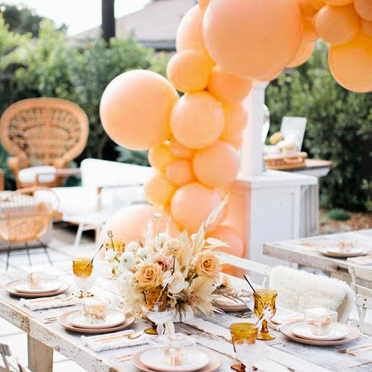 PartyWoo Pearl Peach Balloons 140pcs Different Sizes of 18 12 10 5 Inch Pastel Light Pale Orange Latex Helium Balloon Arch Kit Garland for Bridal Baby Shower Birthday Party Decorations Orange-Z27