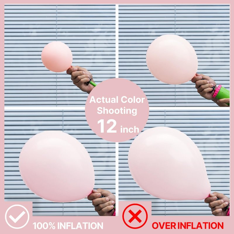 PartyWoo Pale Pink Balloons 100pcs 12 Inch Light Pastel Baby Pink Latex Helium Balloons for Birthday Engagement Bachelorette Baby Shower Easter Princess Butterfly Theme Party Decorations Pink-Q01