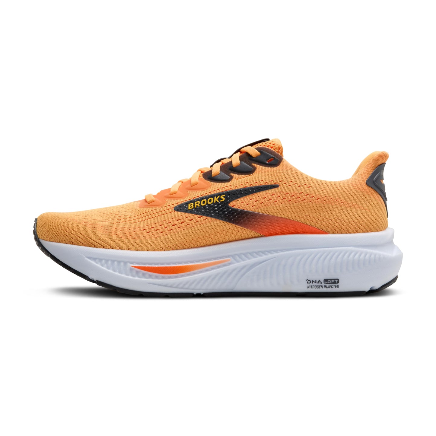 Brooks Men’s Ghost 17 Neutral Running Shoe - Blazing Orange/Yellow/Ebony - 7.5 Medium
