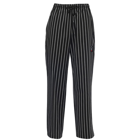 Winco, Unisex Chef Pants, L, Chalk Stripe