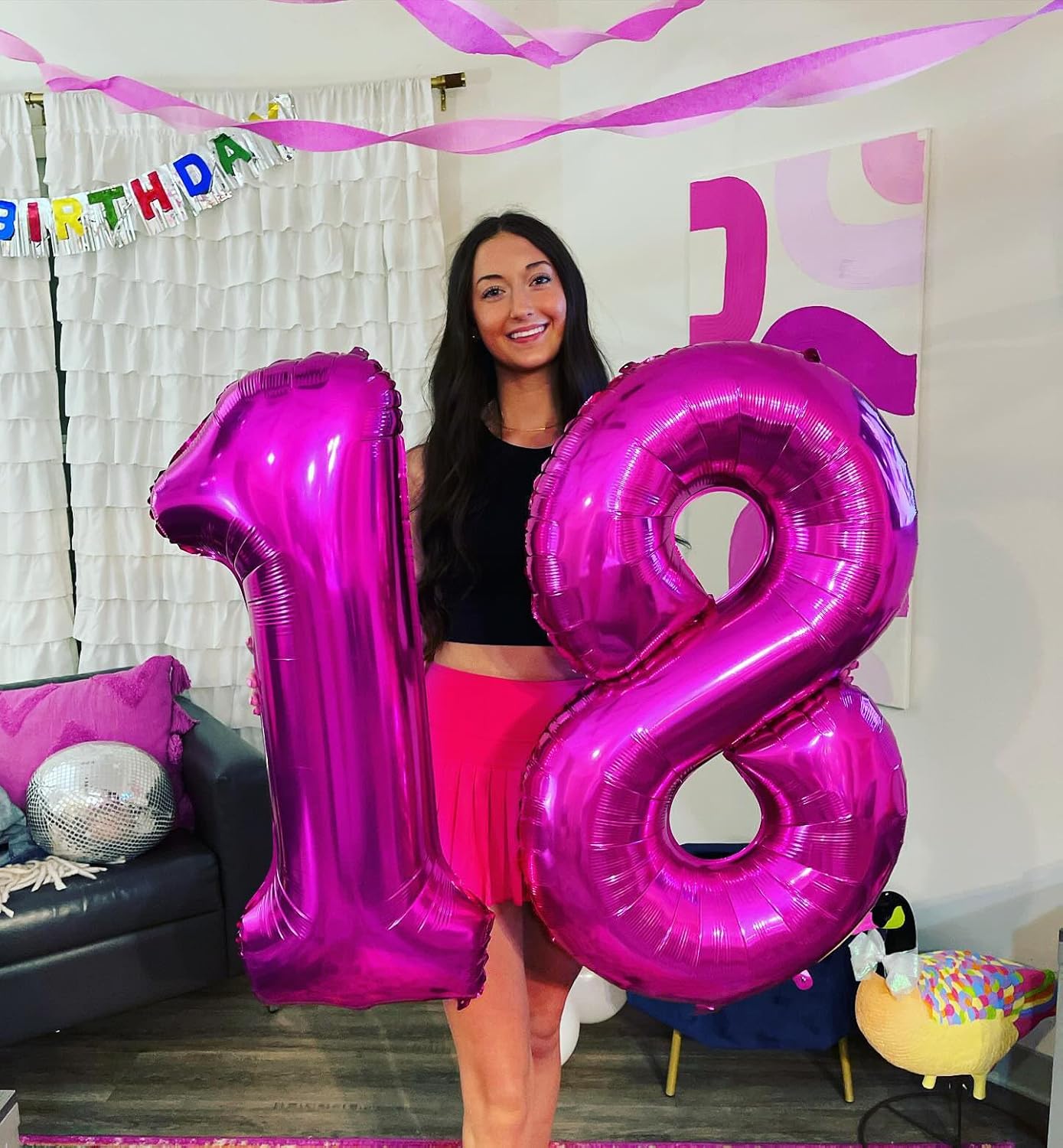 Rosy Purple Number 3 Balloon - 40 Inch Birthday Decoration for Kids & Women’s Parties
