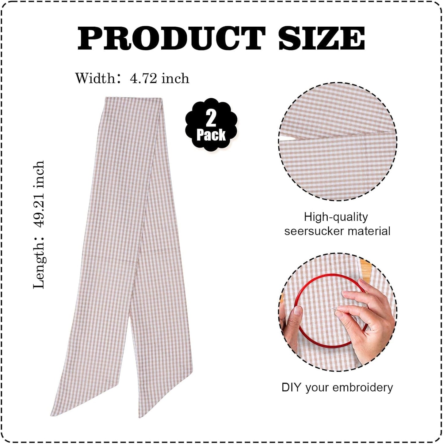 Brown Gingham Wreath Bow Set by [Brand Name] - 2 Pack for Door Decoration | 5.12” Wide x 54.33” Each