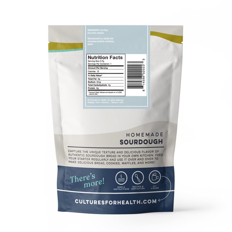 Cultures for Health Rye Sourdough Starter | Heirloom Style Dehydrated Culture for Baking Artisan Bread | DIY English Muffins, Noodles, Waffles, & More | Non-GMO Prebiotic Sourdough Bread