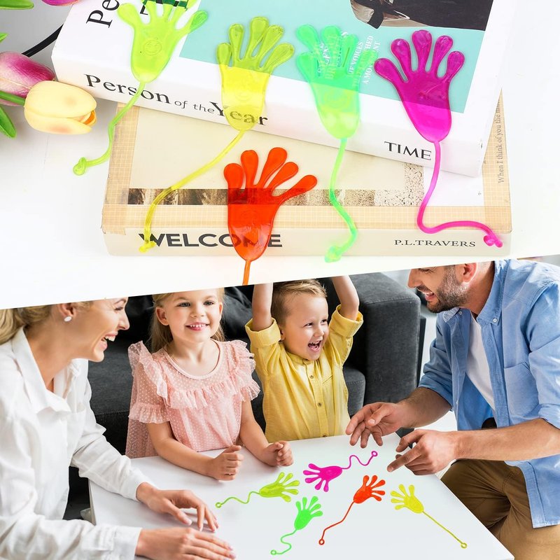 SULOLI 30PCS Sticky Hands, Stretchy Sticky Hand Toys Party Favors for Kids Xmas Gift Easter Basket Stuffers Easter Egg Fillers for Kids Birthday Party Supplies