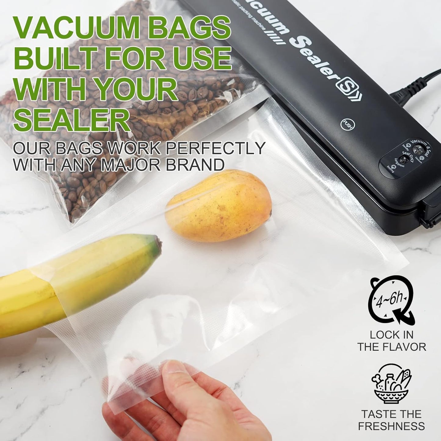 W&Y Vacuum Sealer Rolls - BPA-Free Commercial Grade Embossed Bags | 6” x 20’, 3 Rolls for Food Storage