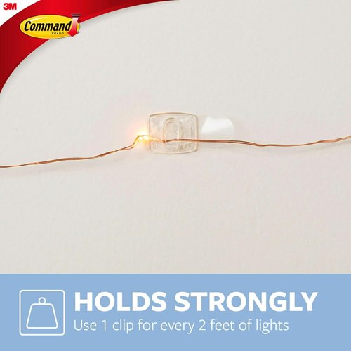 Command 17026CLR-ES Clear Decorating Clips - 20 Clips (2 Pack) for Easy Hanging Solutions