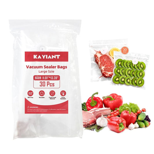 Vacuum Sealer Bags Extra Large Size 12 x 13 Inch 30 Bags, Food Storage, BPA Free, Food Saver, Meal Prep,Sous Vide, Heavy Duty, Airtight