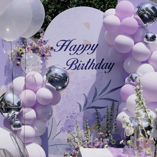 Voircoloria 130pcs Lilac Purple Balloons Different Sizes 18" 12" 10" 5" Faded Purple Latex Balloon Garland Arch Kit for Birthday Baby Shower Graduation Wedding Gender Reveal Party Decorations