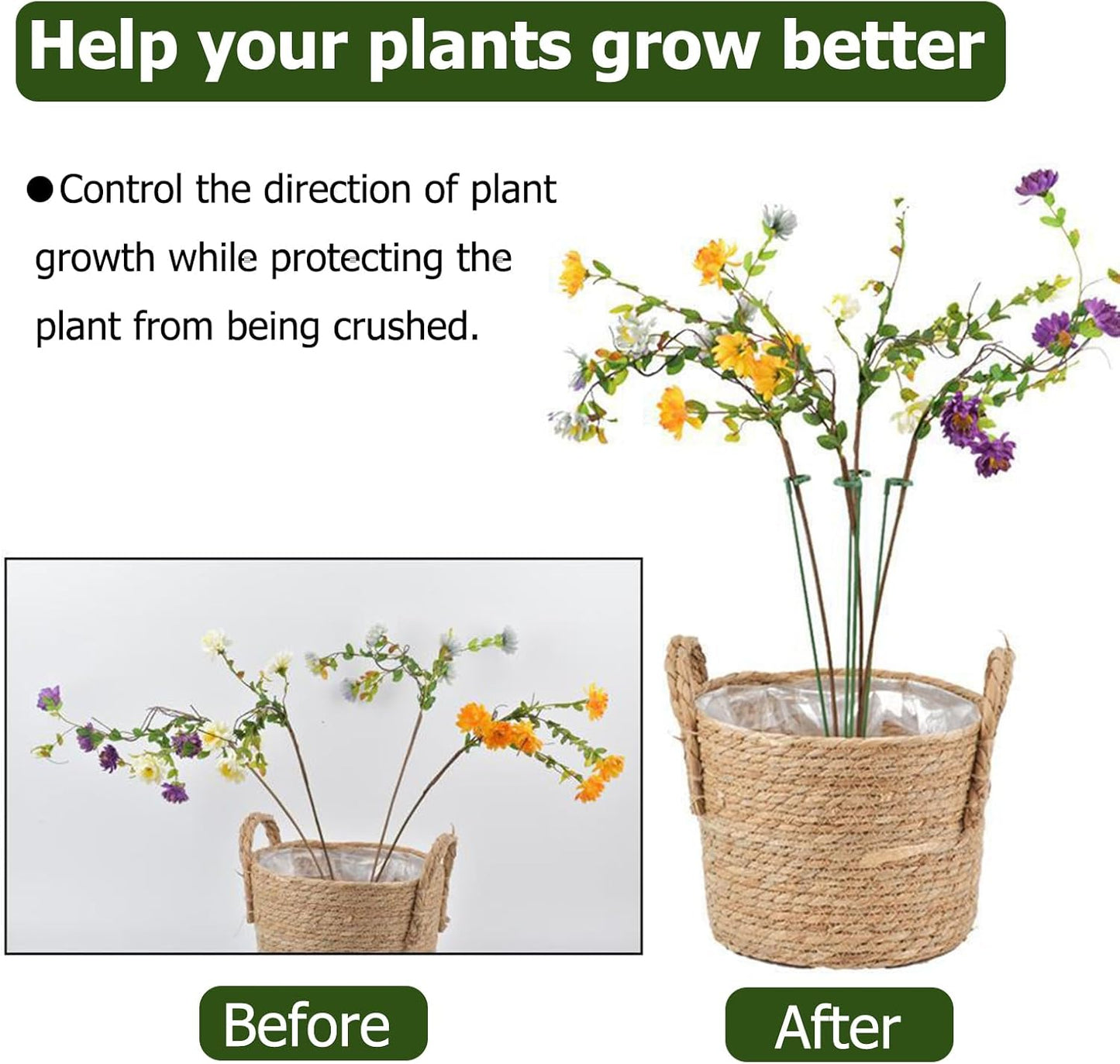 Small Plant Stakes by [Brand Name] - Pack of 30 Indoor Plant Support Stakes | 3 Sizes for Orchids, Roses & Succulents