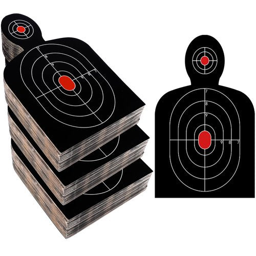 Arrowbash 72 Pcs Shooting Target Tactical Cardboard Targets Cardboard Silhouette Target for Shooting Range Practice Competitions Training(30 x 18 Inches)
