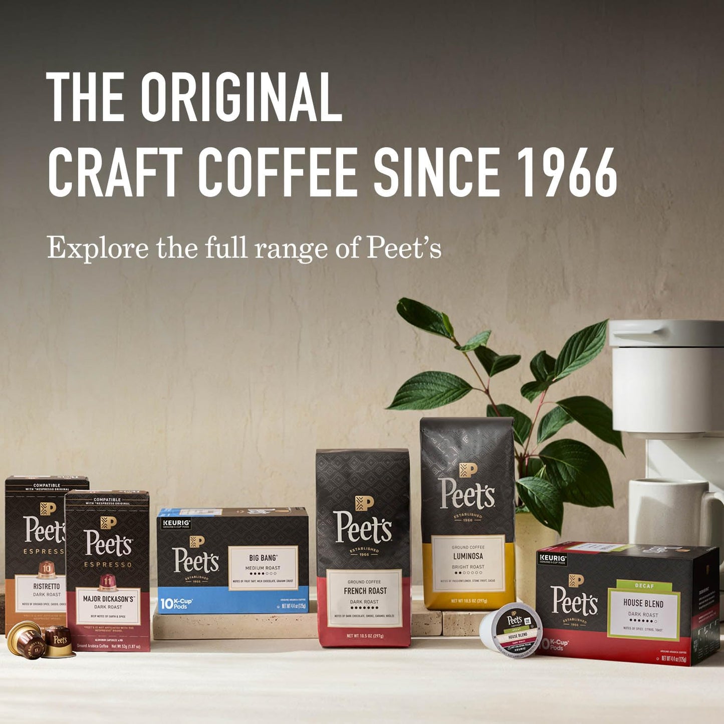 Peet's Coffee Medium Roast K-Cup Pods - 100% Arabica Big Bang Flavor | 88 Count (4 Boxes of 22 Pods)