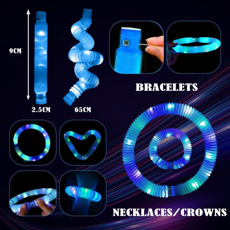 ERGDUTNK Blue 6PCS Glow Sticks Stocking Stuffers Party Favors-Glow in The Dark Party Supplies for Kids and Adults, Perfect for Festivals, Birthday Parties, Raves, Concerts, and Camping Decorations
