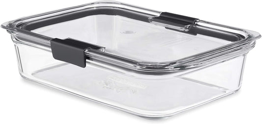 Rubbermaid Brilliance Glass Food Storage Container - 8-Cup, BPA-Free & Leak-Proof | 2-Piece Set